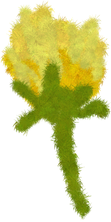 Fluffy yellow flower PNG, SVG