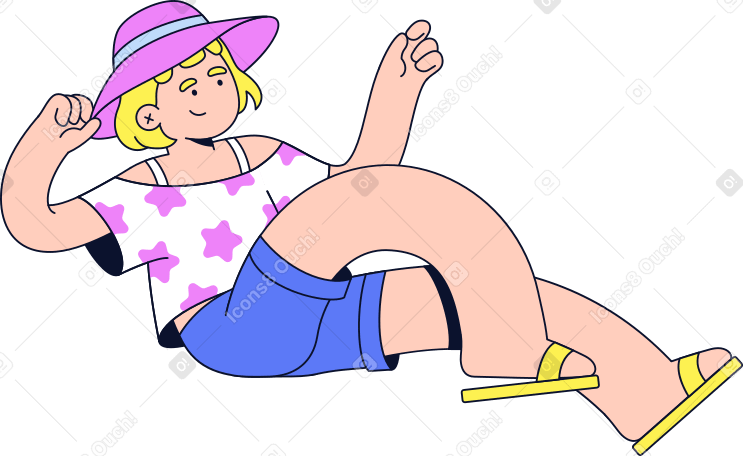 woman relaxing and holding something in hand PNG, SVG