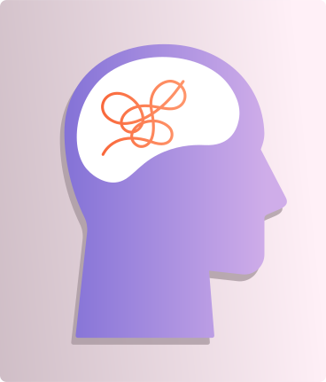 poster with a head and thoughts PNG, SVG