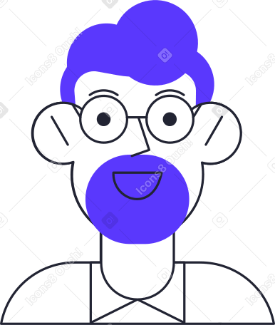 man face animated illustration in GIF, Lottie (JSON), AE