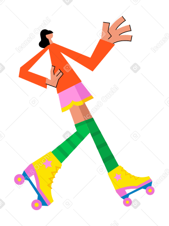 Rollerblading woman Illustration in PNG, SVG