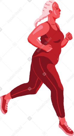 curvy woman running Illustration in PNG, SVG