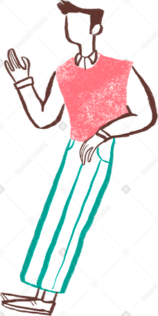short haired guy standing by leaning on an object PNG, SVG