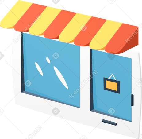 3D Closed shop entrance Illustration in PNG, SVG