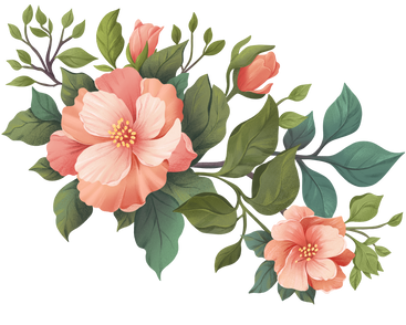 Rosehip flowers on branch PNG, SVG