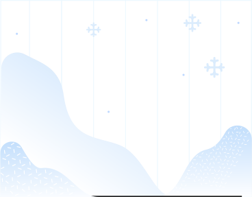 striped background with blue mountains and snowflakes PNG, SVG