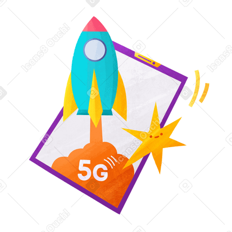 Internet móvil 5g es como un cohete PNG, SVG