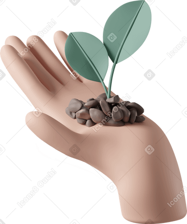 3D ecology hand PNG, SVG