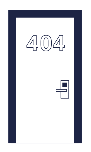 Illustration animée Porte battante 404 aux formats GIF, Lottie (JSON) et AE