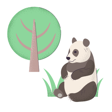 Panda unter dem baum PNG, SVG