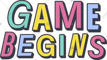 Lettering game begins PNG, SVG