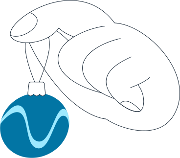 Hand with a christmas ornament PNG, SVG