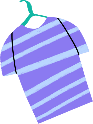 blue stripped tshirt on a hanger PNG、SVG