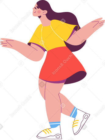 dancing joyful woman Illustration in PNG, SVG