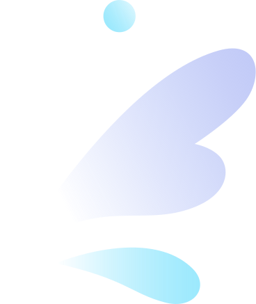 Dekorative komposition mit tropfen und kreis in kalten farben PNG, SVG