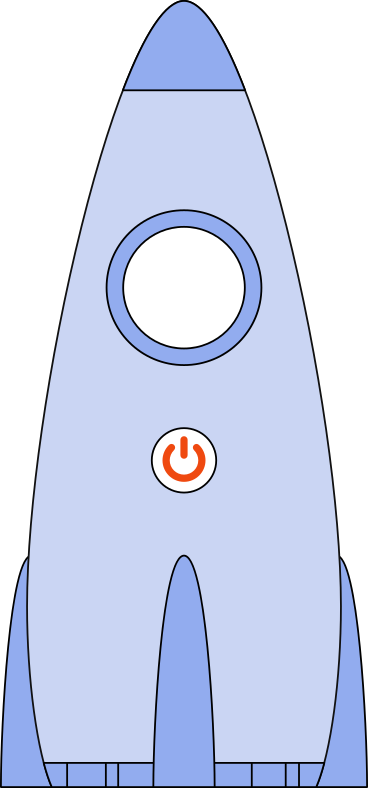Rocket with a launch button PNG, SVG