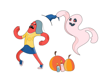 Scared by ghost PNG, SVG