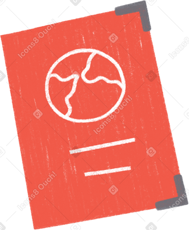 red passport Illustration in PNG, SVG