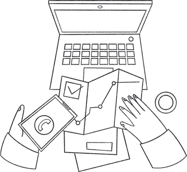 man with laptop working at office PNG, SVG