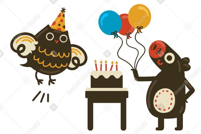 Birthday Illustration in PNG, SVG