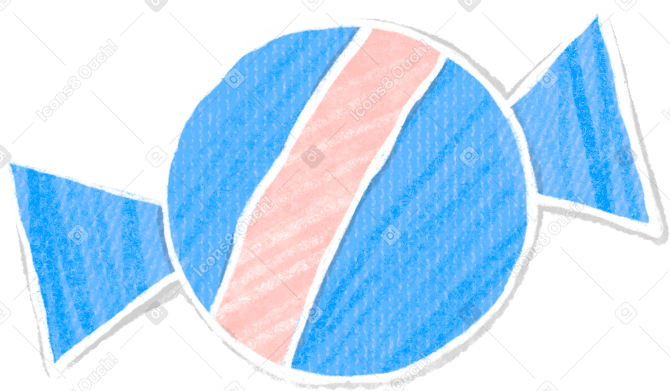 round candy in a blue wrapper Illustration in PNG, SVG