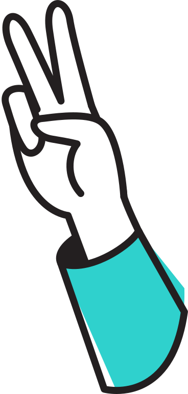 Hand showing victory sign PNG, SVG