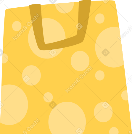 yellow paper bag with big dots PNG, SVG