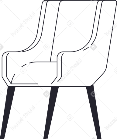 Sedia bianca con tre gambe PNG, SVG