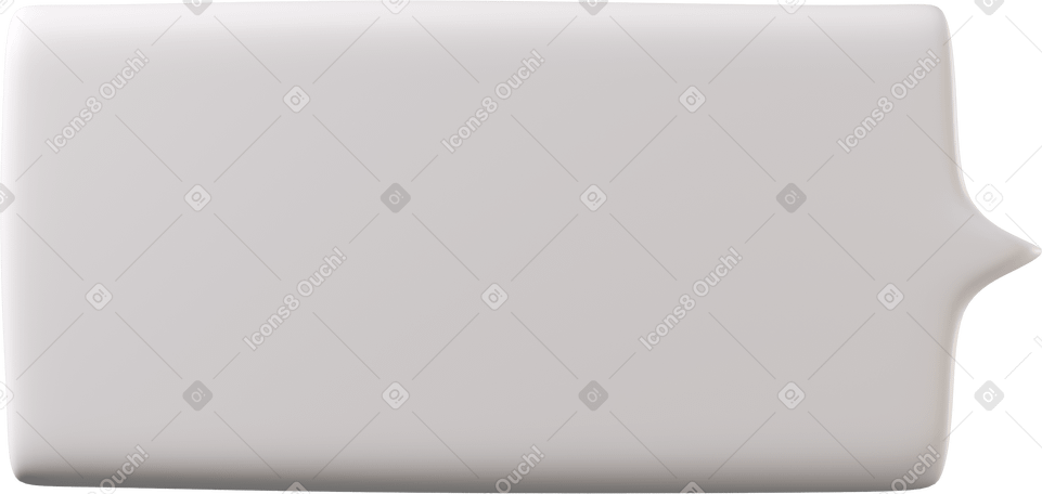3D White rectangular speech bubble from the right PNG, SVG