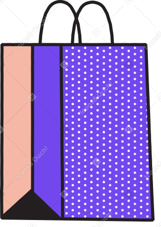 blue polka dot bag Illustration in PNG, SVG