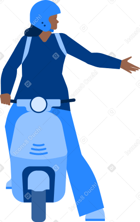 woman on scooter wearing helmet Illustration in PNG, SVG