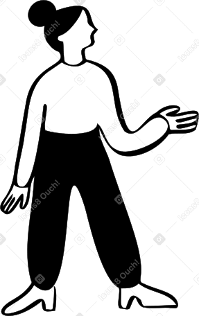 Frau steht mit erhobener hand PNG, SVG