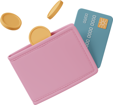 wallet with coins and credit card PNG, SVG