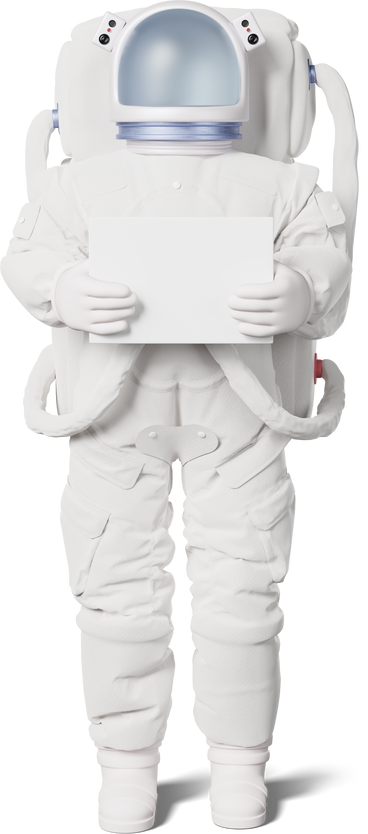astronaut holding blank sign PNG, SVG