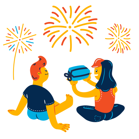 New Year's gift Illustration in PNG, SVG