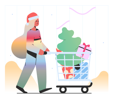 Christmas shopping PNG, SVG