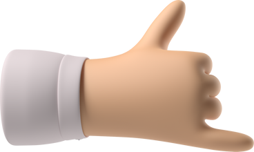 White skin hand showing call me sign PNG, SVG