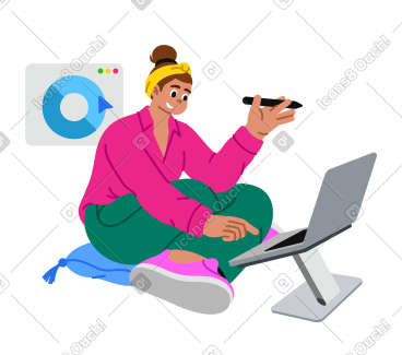 从事分析工作的女性 PNG, SVG