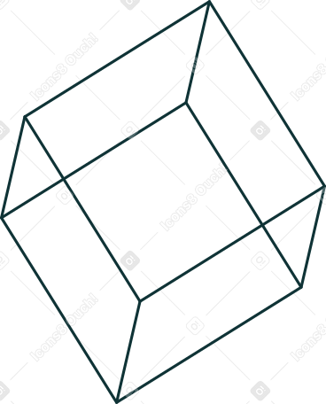 linear cube Illustration in PNG, SVG