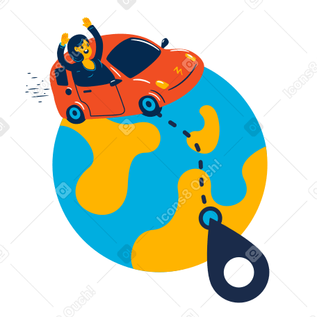Around the world Illustration in PNG, SVG