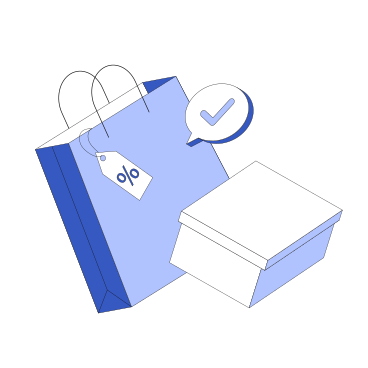 Анимированная иллюстрация Купленные товары со скидкой или скидкой в GIF, Lottie (JSON), AE