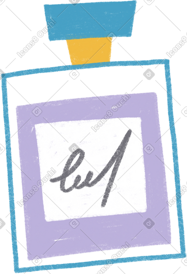 Perfume in a glass bottle PNG, SVG