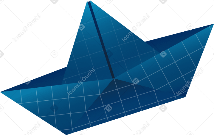 paper boat made out of blueprint PNG, SVG