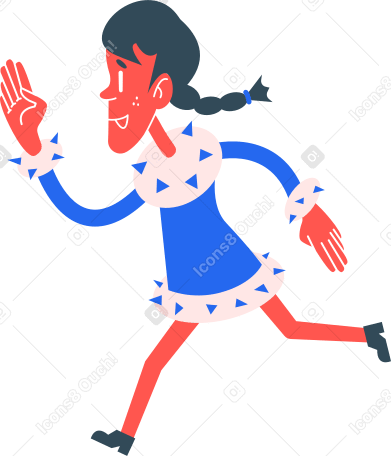 girl running Illustration in PNG, SVG