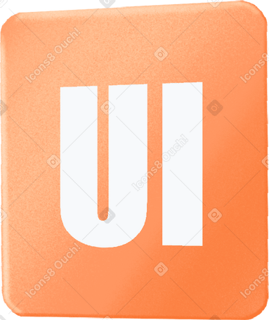 orange square with ui text в PNG, SVG