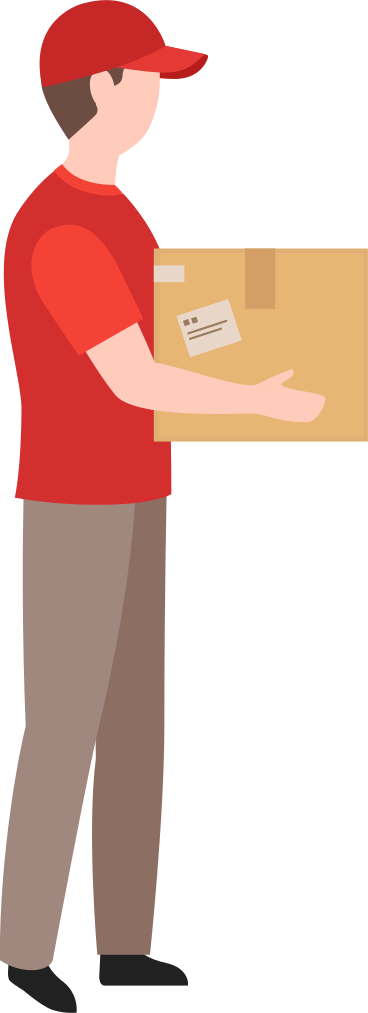 delivery man holding box PNG, SVG