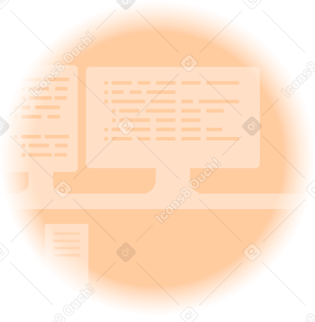 coder computers background in a circle Illustration in PNG, SVG