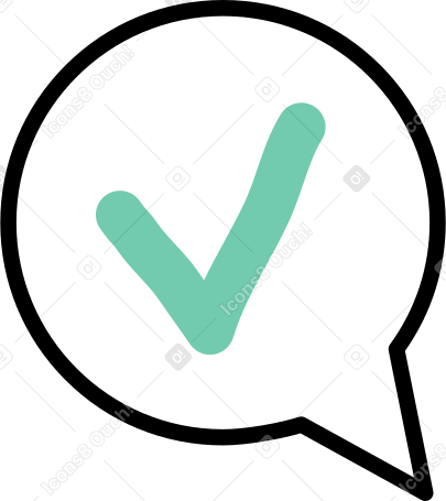 speech bubble and checkmark PNG, SVG