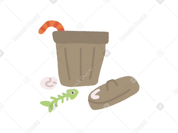 Trash can with garbage lying around PNG, SVG
