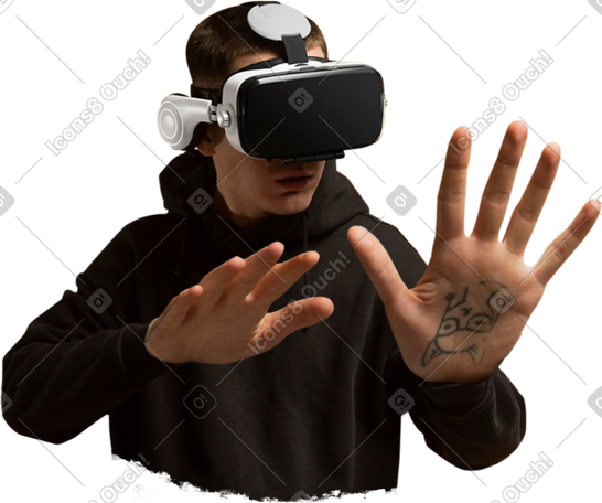 戴 vr 眼镜的年轻人 PNG, SVG